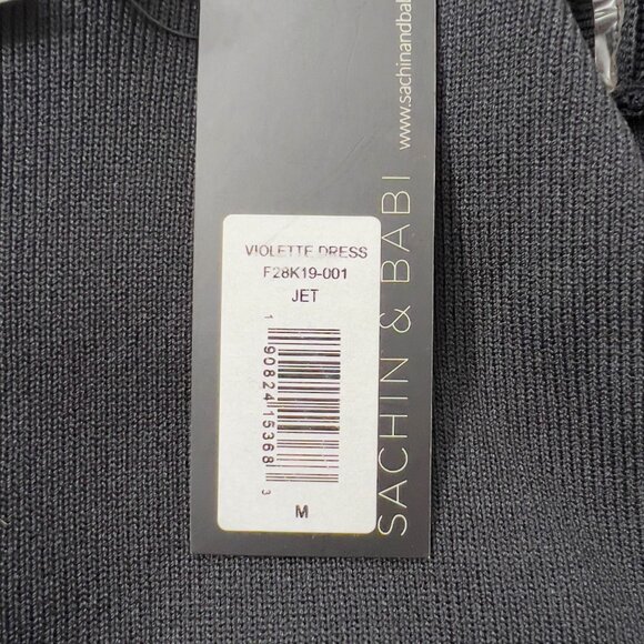 Sachin & Babi Violette Black Beaded Floral Long Sleeve Knit Cocktail Dress M NWT - Picture 7 of 11